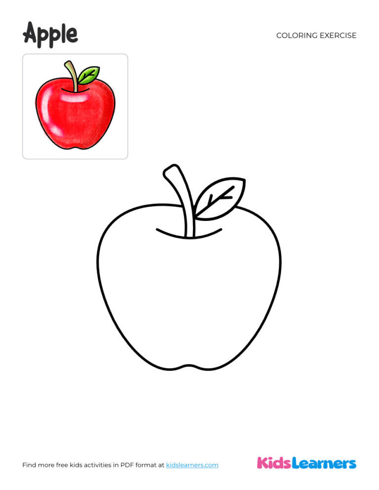 Free Printable Apple Coloring Page PDF